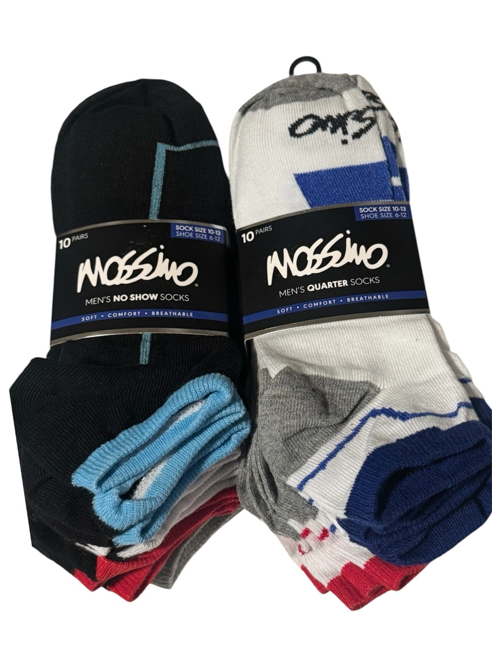 Mossimo Supply Co. Men's Sock Pack - Black, White, Gray, Blue, Red (20 Pairs)